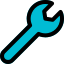 Wrench as a maintenance logotype for computer operating system icon