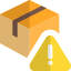 Hazard warning sign of a delivery item with no shipping zone icon