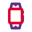 A square face fitness band with smart features icon