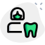 Female tooth repair isolated on a white background icon