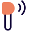 Wirelessly connecting earphone for communication and media experience icon