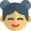 Chinese woman face avatar with happy emotions icon