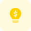 Money idea with a dollar sign on lighting bulb icon