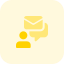 Online business deal chatting over mail coversation icon