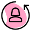 Repetitive shift of a female staff member icon