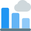 Bar chart infographics on the cloud network icon