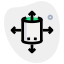 Digital three-dimensional prototype cylinder framework design layout icon