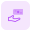 Cash payment method at restaurant expenses layout icon