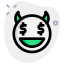 Lottery winning facial expression with dollar symbol in eyes icon