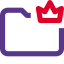 Crown logotype on system folder isolated on a white background icon