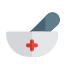 Mortar and pestle for grinding the solid medication icon