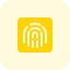 Fingerprint scanning feature on digital screen software icon