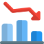 gráfico-de-barras-externo-com-gráfico-de-linha-em-um-negócio-declínio-sombra-tal-revivo icon