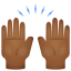 Hände heben-mittlerer-dunkler-Hautton icon