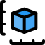 Dimension of xy plot of a cubic shape material icon