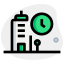 Corporate building office punctual timing standard the clock Logotype icon