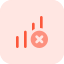 Mobile phone cellular network disconnected isolated on a white background icon