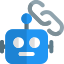 Robot Technology link with internet URL isolated on a white background icon