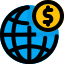Browser and money trade online and worldwide icon