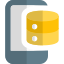 Server access on portable mobile database layout icon