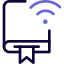 Downloading a book over to wireless Internet connectivity icon