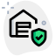 Secure sheild logotype on digital platform layout icon