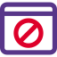 Block or banned sign in a website maker tool icon