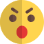 Angry expression with open mouth chat emoticon icon