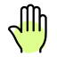 Five finger hand gesture for greeting or party voting symbol icon