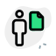 Employee sharing a single file on an online server icon