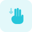 Three finger touch with drag down position layout icon