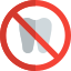 Opening up the dentistry is banned isolated on a white background icon