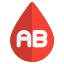 Donating the AB group blood to the patients icon