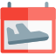 Flight plan for a vacation on a calendar icon