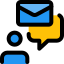 Online business deal chatting over mail coversation icon