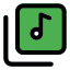 Music player on a multiple device with a collection list library icon