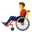 homem em cadeira de rodas manual icon