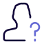 Question mark for user to solve problems icon