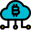 Cloud based bitcoin network for mining layout icon