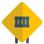 Railroad crossing warning to prevent accident sign board icon