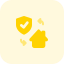 Home loan security with insurance policy isolated icon