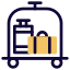 Luggage cart for carrying large items of passenger icon