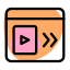 Media player with fast forward option layout icon