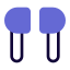 Bluetooth enabled pair of earphones to be connected wirelessly icon