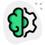 Setting up an application with brain logotype isolated on a white background icon