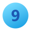 9 en círculo icon