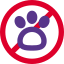 Pets are not allowed in clubs and private property location icon