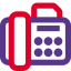 Fax machine printing arrival document in monochrome icon