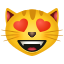 Gatto sorridente con gli occhi di cuore icon