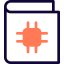 Book on microprocessor for computer science technology isolated on a white background icon